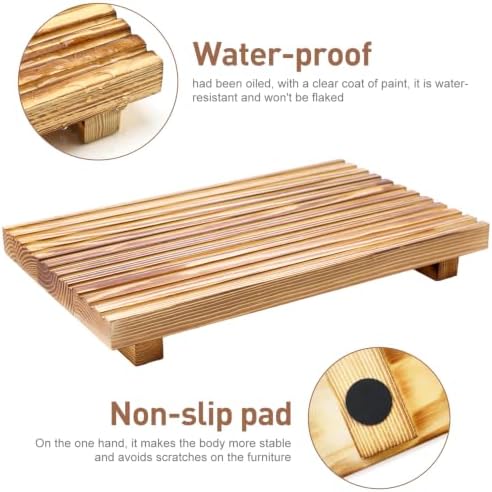 Wood Pedestal Stand Riser for Bathroom Tray Kitchen Sink Counter Decor Tray - Image 5