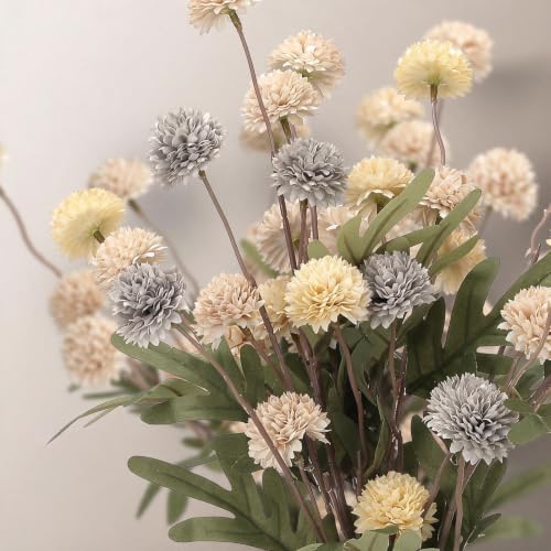 3PCS Mums Artificial Flowers with Vase - Small Silk Fake Flowers Suitable for Vase Bedroom Dining Room Living Rooms Decor Home Table Decor - Image 4