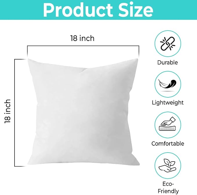 QUBA LINEN 18 x 18 Throw Pillow Insert - Image 2
