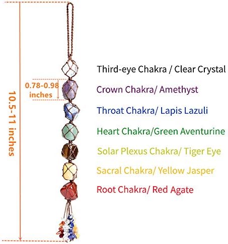 7 Chakra Gemstones Healing Feng Shui Crystals Window Car Decorations Hanging Ornament Dowsing Pendulum Good Luck Home Decoration for Reiki Yoga Meditation - Image 5