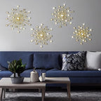 Blulu 4 Pcs Gold Wall Decor Starburst Metal Wall Art with 3D Rhinestone - Image 6