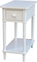 IC INTERNATIONAL CONCEPTS Solid Wood Narrow Side Table in White by InternationalConcepts