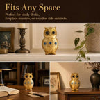TOHLUCS 4.8" Resin Gold Owl Statue Home Decor with Evil Eye Protection - Image 5