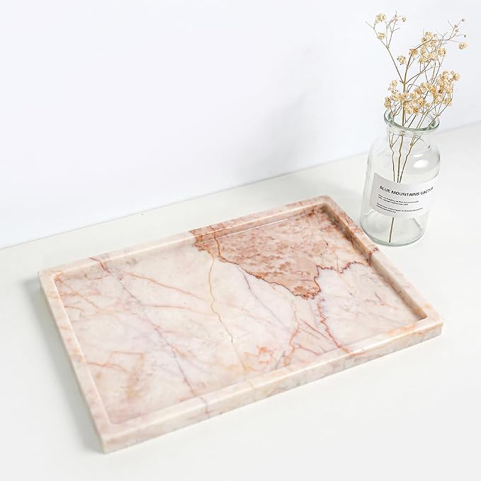 Real Luxurious Natural Marble Vanity Tray Genuine Marble Storage Tray - Image 5