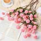 Waipfaru 10pcs Pink Fake Flowers, Artificial Pompon Mums - Image 5