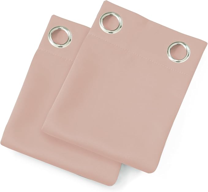 Blush Blackout Curtains 34 x 63 Inch Length/Set of 2 Curtain Panels/Thermal - Image 9