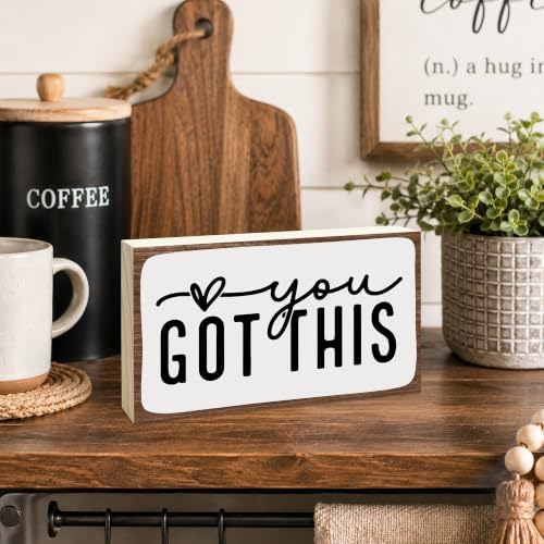 3x5 Encouragement Wooden Block Sign, You Got This, Rustic - Image 3