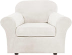 H.VERSAILTEX Rich Velvet Stretch 2 Piece Chair Cover Chair Slipcover Sofa Cover by HVERSAILTEX