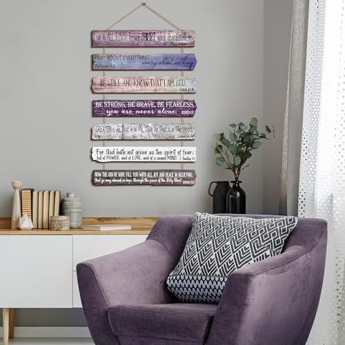 Yookeer 7 Tier Christian Wall Art Bible Verses Purple English Style - Image 5