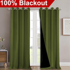 NICETOWN Full Shading Curtains for Windows, Olive Green, 52 inches W x 95 - Image 2