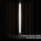 Blackout Curtains 66 x 72 Inch Long Cappuccino Curtains Set of 2 Panels Room - Image 3