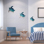 Bucherry 3 Sizes Wooden Sea Turtle Wall Decor Turtle Wall Art,Dark Blue - Image 3
