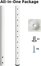 QLLY Adjustable Metal Table Leg, 24-40 inch, Home Office DIY Desk Leg, - Image 3