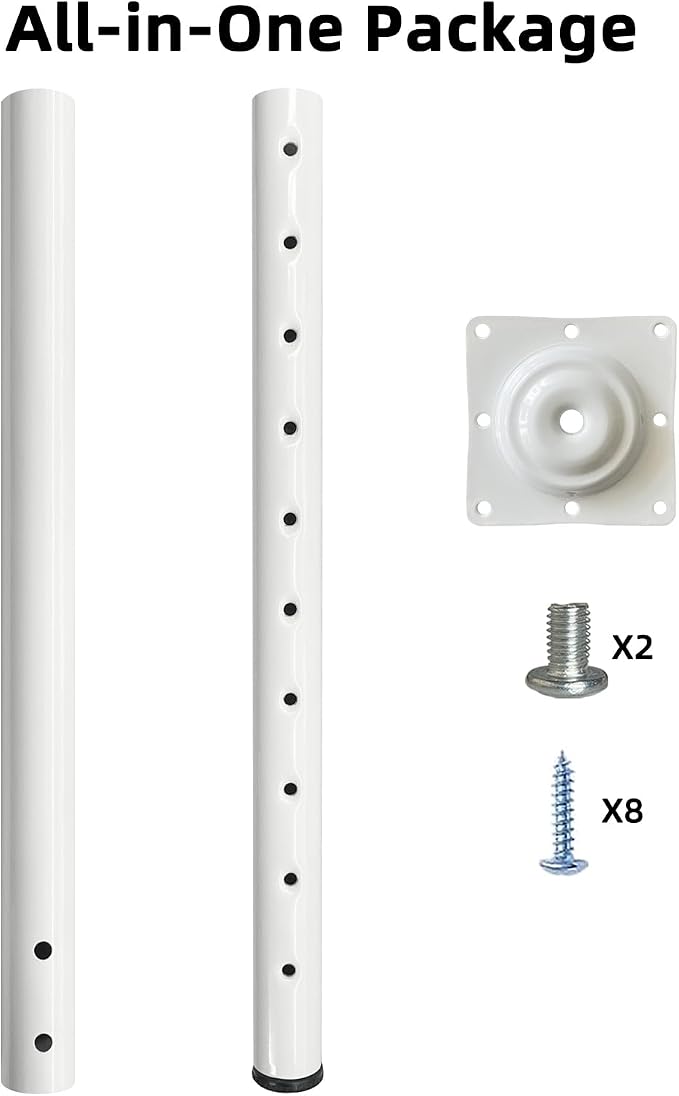 QLLY Adjustable Metal Table Leg, 24-40 inch, Home Office DIY Desk Leg, - Image 3