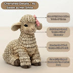 Rustic Lamb Figurine for Home Decor – Cute Farmhouse Animal Ornament – Handcrafted Resin Sheep Statue Gift – Cozy Tabletop Decoration for Living Room, Mantel or Shelf – Belle The Lamb - Image 4