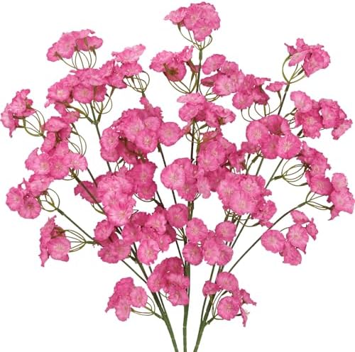 3 Pcs Artificial Wildflowers Hot Pink Long Stem Faux Silk Flowers for Vase by Unknown