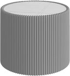SSLine Round Drum Coffee Table Modern Sintered Stone Top Side End Table in Grey - Image 6