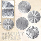 Hicarer 4 Pcs 12 Inch Silver Metal Wall Art Decor Modern Sunburst Decor - Image 3
