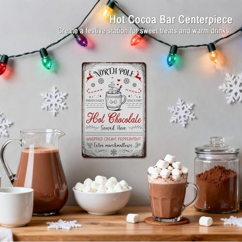 Christmas Kitchen Hot Cocoa Bar Decor Hot Chocolate Sign - Image 4