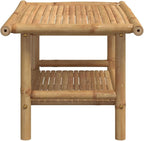 Bamboo Fiber Coffee Table with Storage Shelf, Eco-Friendly Modern Square Design - Image 5