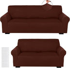 Peryiter 2 Pcs Sofa Covers Couch and Loveseat Covers Set Stretch Sofa Slipcover by Peryiter