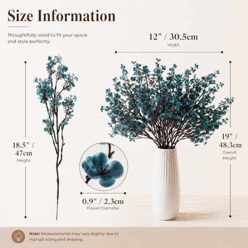Mandy's 6 Bundles Artificial Teal Baby’s Breath Flowers - Image 3