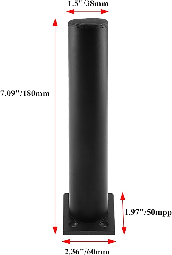Set of 4 Furniture Legs 7 Inch, Adjustable Aluminum Alloy Cabinet Legs - Image 3