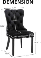 KCC Velvet Dining Chairs Set of 6, Upholstered High-end Tufted Dining Room Chair - Image 3