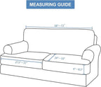 CUCRAF T Cushion Sofa Cover 3 Piece Loveseat Slipcovers, Soft Thick Velvet - Image 2