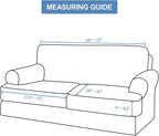 CUCRAF T Cushion Sofa Cover 3 Piece Loveseat Slipcovers, Soft Thick Velvet - Image 2