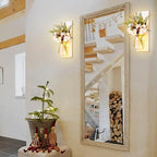 Rustic Wall Sconces Mason Jar Sconces with Remote Control LED Fairy Lights - Image 3