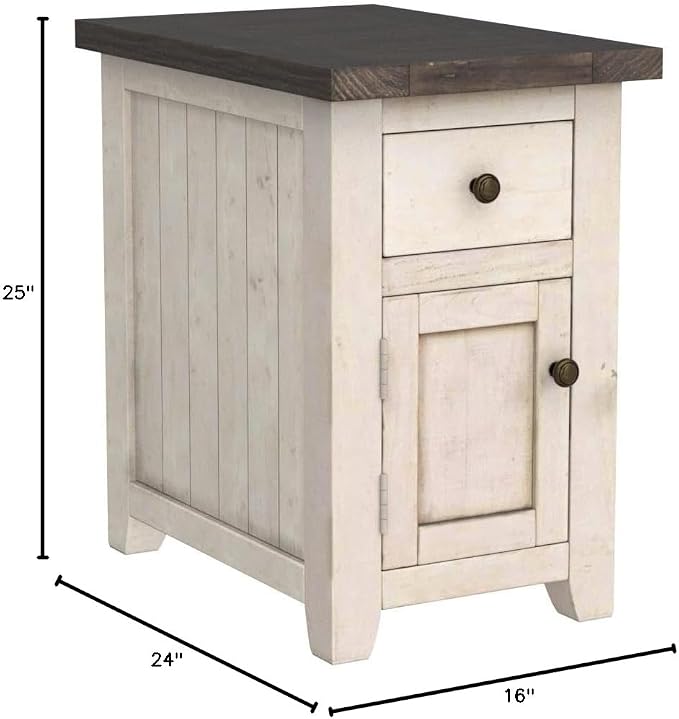 Jofran Madison County Pine Farmhouse Chairside Table - Image 3