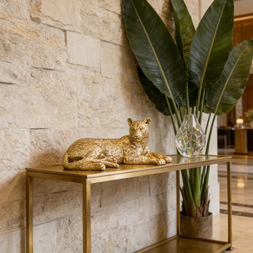 Guichifun Leopard Statue Home Decor Accents, Champagne Gold - Image 4