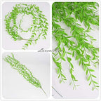 Artificial Vines, 10 Pack Hanging Ivy Fake Weeping Willow Greenery Leaves Plastic Plants Faux Garland Vine UV Resistant for Indoor Outdoor Garden Door Wall Baskets Wedding Party Decoration - Green - Image 3