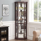 Corner Curio Cabinet, 150lbs Heavy Duty Glass Display Cabinet - Image 7