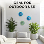 Succulent Metal Flowers Wall Decor - 3D Metal Wall Decor, Flower Art, Blue - Image 6
