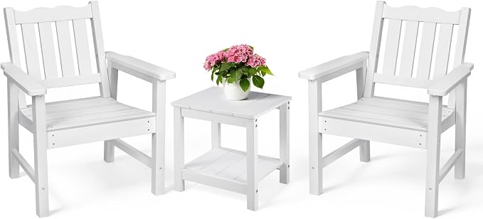 Stoog 3 Piece Patio Dining Sets, All-Weather Patio Chairs by Stoog