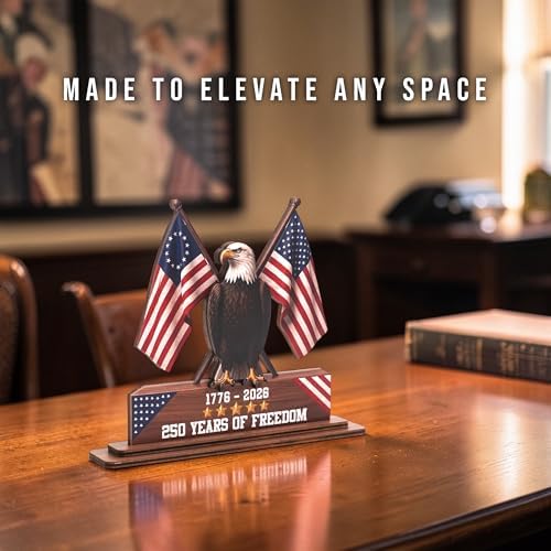 250th Anniversary American Wooden Plaque, 1776-2026 Patriotic USA Decor - Image 5