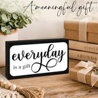 3x5 Inspirational Wooden Block Sign, Everyday Is a Gift, Black - Image 5