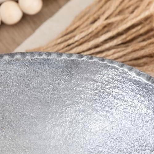 ANDALUCA Rustic Silver Decorative Cast Metal Round Bowl 10 inch (Silver) - Image 6
