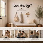 Love You Bye Wood Sign Home Decor Boho Decor Wall Decor Express Love and Warm for Your Family Lovers Wall Art Gift Hallway Entryway Door Valentine Decorations for Home (L) - Image 3