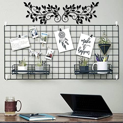 ESTART 2 Pcs Metal Tree Leaf Wall Art Vine Branch Decor, Black - Image 5