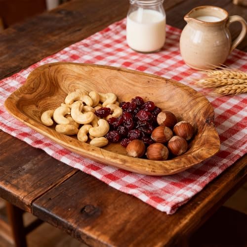 Wenrulgar11“ Small Wooden Decorative Dough Bow Fruit Key Cedar Bowl - Image 2