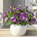 Dark Purple Artificial Morning Glory Flowers for Outdoor Planters, Premium UV Resistant Silk Faux Flowers for Porch, Hanging Basket & Window Box, Elegant Garden Decor, No Pot, 13.3 Inch, 4 Bundles by UqueetenLtd