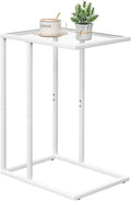 Easy Paws Small C Shaped Table for Sofa, Glass Couch Sofa Tray Snack Table for by Easy+Paws