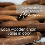 21” Brown Wood Chain Link Decor, Decorative Coffee Table Accent - Image 2