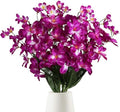 Orchids Artificial Flowers 10 PCS Fake Orchid Silk Flowers 27 Inches Faux Orchid Artificial Orchid Artificial Flowers for Decoration for Wedding Dinning Home Restaurant (Fuchsia) by Fqueelvys