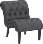 Accent Chairs Set of 2 Upholstered Living Room Bedroom Side Chairs Curved - Image 4