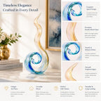 11.4" Tall Hand-Blown Glass Flame Sculpture Art Figurines Home Decor Coffee Ornament Statue - Image 4
