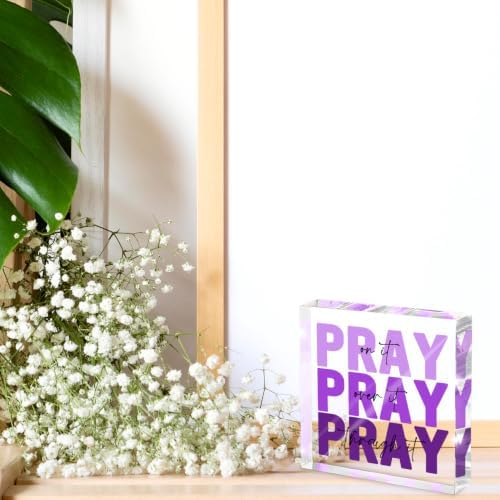 Christian for Women Office Desk Accessories, Inspirational Acrylic Sign 4x4 - Image 3